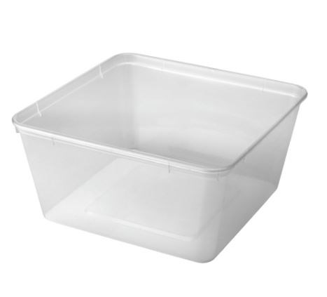 Plastic 2ltr Square Box SQ5 (180pcs)L198 x W198 x H70mm